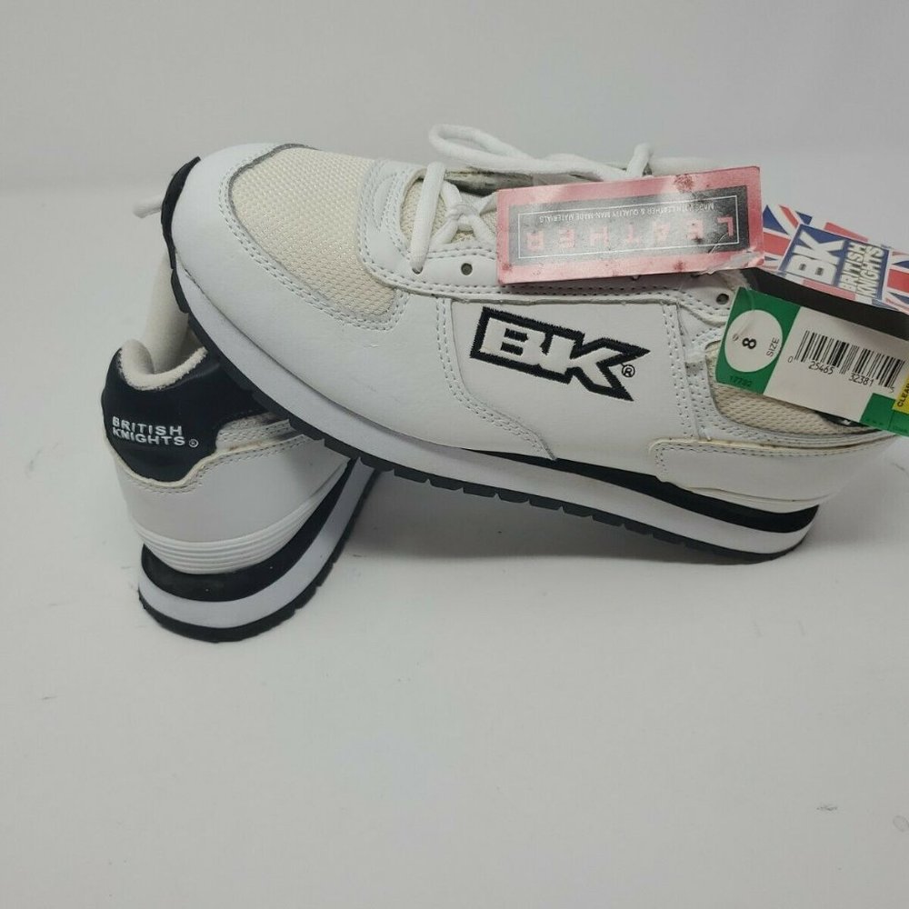 Vintage British Knights Black And White Low Tops Size 8- 1990s New Without Box